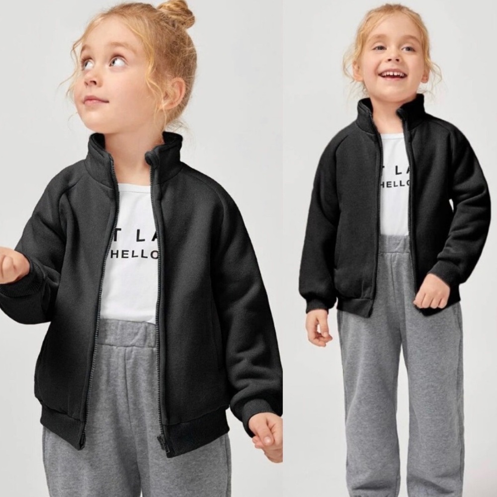 Toddler Black Zip Up Jacket Size 3Y (2Y)